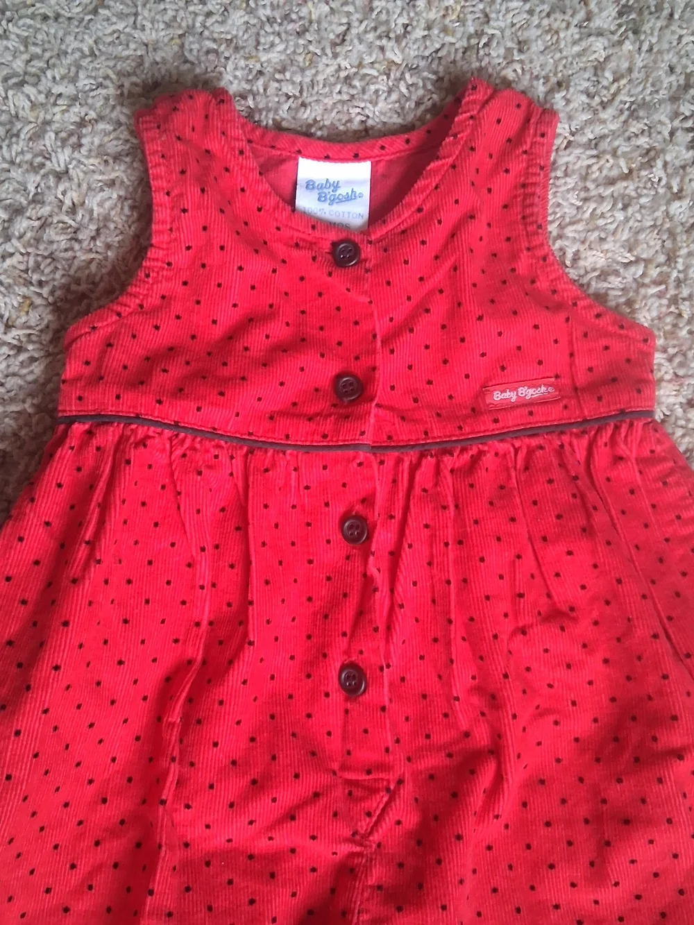 Vintage OshKosh B'gosh 12M Romper Polka Dot Overalls Heirloom Baby Cottagecore